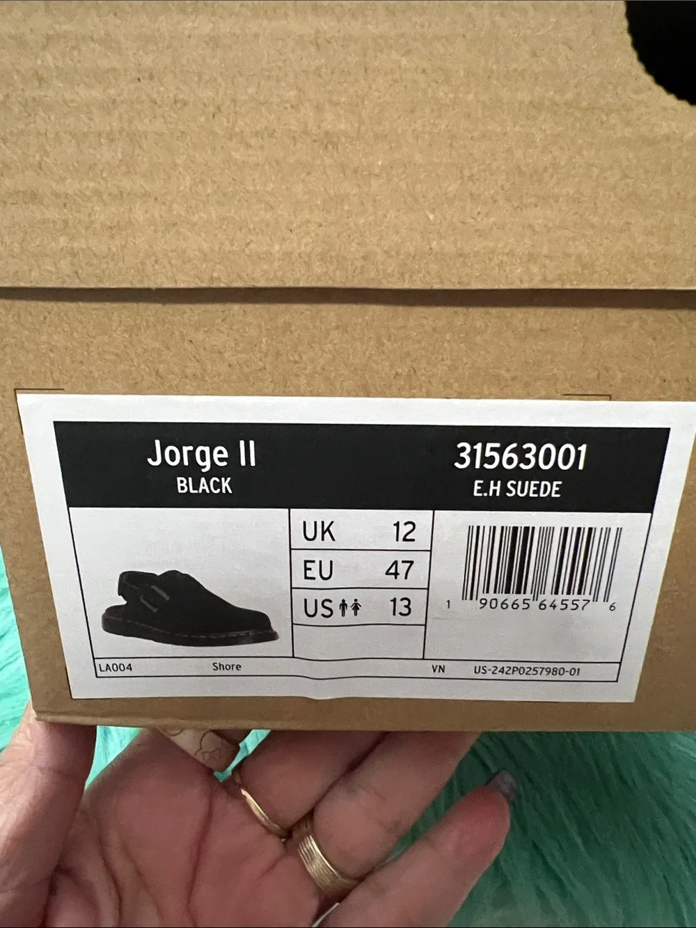 NIB Dr. Martens Black Suede Jorge II Slip-On Loafers with Buckle US 13